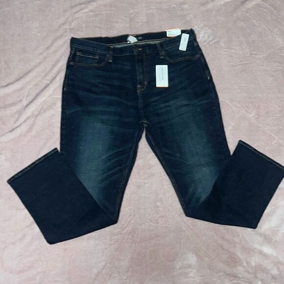 Old Navy Mens Slim Built-In Flex Jeans Dark Wash Denim Pants - Picture 8 of 10